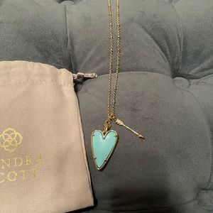 KENDRA SCOTT Ansley Heart Silver Long Pendant Necklace 💗💗